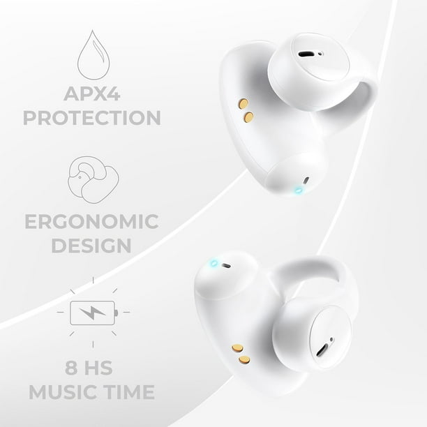 Auriculares inalámbricos con clip Aimzone, auriculares inalámbricos de oído abierto, auriculares intraaurales y de botón, auriculares deportivos inalámbricos, Bluetooth
