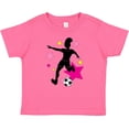 thumbnail image 3 of Inktastic Girl Playing Soccer- Pink and Yellow Stars Girls Baby T-Shirt, 3 of 5