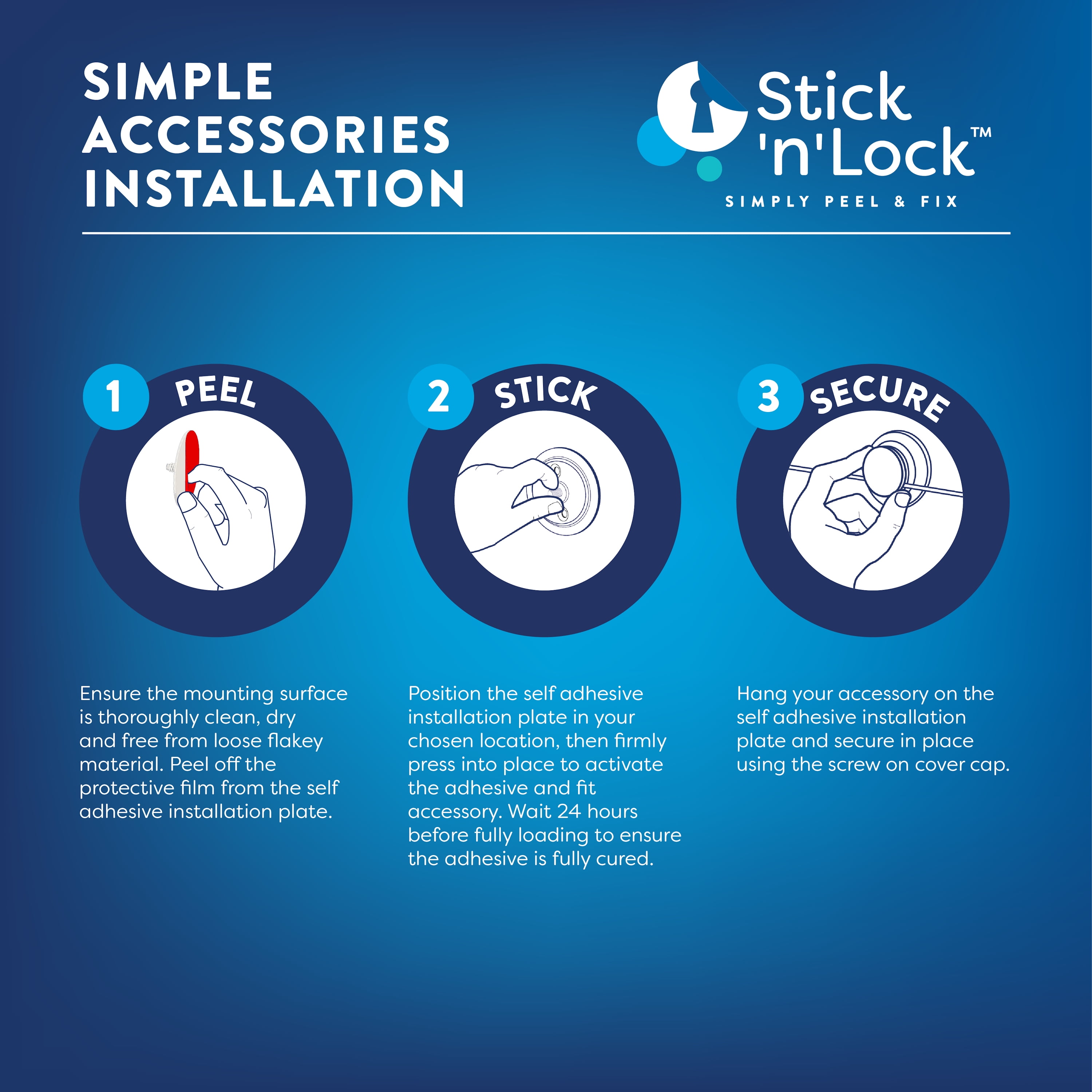Croydex Stick n Lock Adhesive Chrome Bath Robe and Towel Holder, Durable Hand Towel Hooks