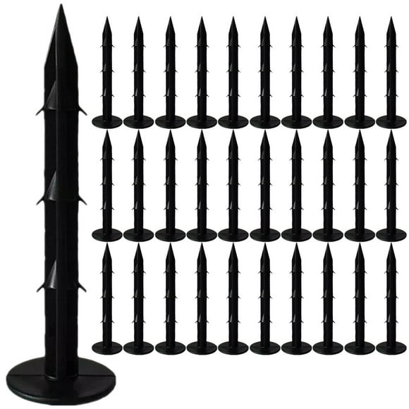HAMPPLIES 100Pcs Yard Spikes Ground Nails Black PP Securing Landscape Fabric Garden Use