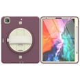 thumbnail image 5 of Dteck iPad Pro 12.9 2022 Case with Built-in Screen Protector, iPad Pro 12.9 6th/5th/4th/3rd Gen Case, Heavy Shockproof Rotatable Kickstand Cover with Hand/Shoulder Strap, Purple+Beige, 5 of 8