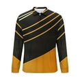 thumbnail image 5 of Fnnxeal Mens Polo Shirts Striped Collared Zipper Fall Winter Casual Long Sleeve Gold Polo Shirts for Men Size L, 5 of 5