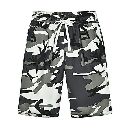 Red Camo Shorts - UKAP Women's Casual Shorts Elastic Waist Drawstring Camouflage Curling Bermuda Plus Size Pants with Pocket