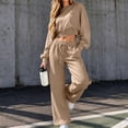 thumbnail image 6 of 2 Piece Sets for Women Lounge Sets Long Sleeve Tops Sweatshirt Wide Leg Pants Fall Casual Vacation Travel Outfits with Pockets, 6 of 6