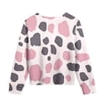 thumbnail image 5 of MKOSPLRT Crop Pullover Tops for Girl Long Sleeve Cow Graphic Sweat Shirts Round Neck Twist Front T Shirts Color Block Blouses Tees, 5 of 6