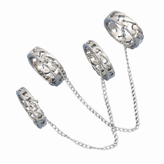 freneci 2x2x Stackable Ring Set Punk Ring Hip Pops Ring Alloy for Women Men Jewelry 2 Pcs