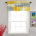 thumbnail image 2 of Kitchen Curtains Farmhouse Curtains Abstract Art Grey and Yellow Window Valance Curtains Semi Sheer Valance for Windows Short Window Treatment Decor Curtains Kitchen Valance 52X18 Inches, 2 of 6