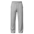 thumbnail image 6 of Sweatpants for Men Dqueduo Men's Solid Color Stretch Loose Casual Multi Pocket Elastic Waistband Wide Leg Pants Long Trousers Gray L, 6 of 8