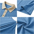thumbnail image 4 of FRSASU Men's Short Sleeve Polo Shirts Casual Summer Button Basic Shirt Classic Golf Stylish Tops with Pocket Blue, 4 of 6