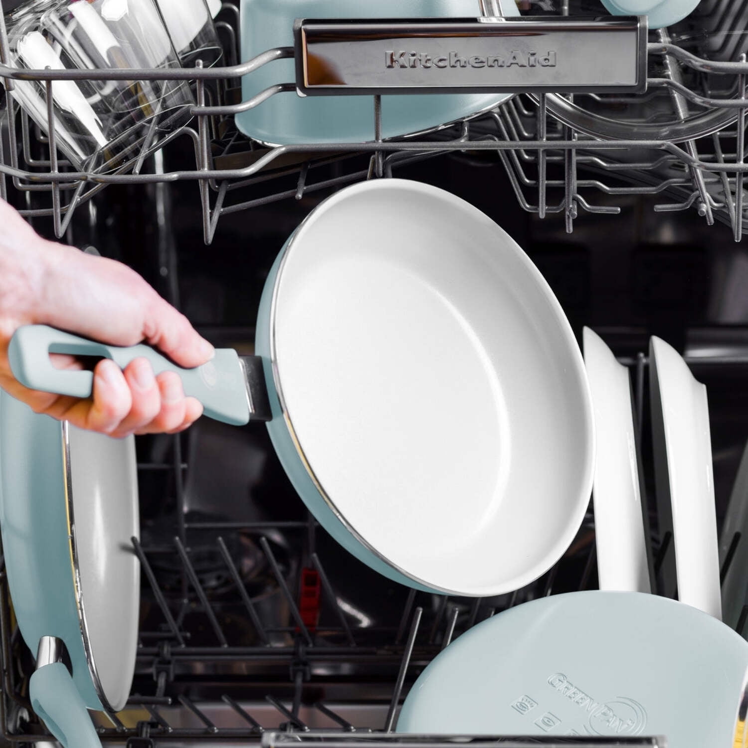 GreenPan Dover 12” Frying Pan Skillet, Non-Toxic Ceramic Nonstick, Blue Haze