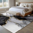 thumbnail image 4 of 6'x9' Area Rugs, Black Grey Marble Indoor Outdoor Area Rug for Living Room Bedroom, Modern Gradient Abstract Aesthetic Washable Bathroom Rugs Kitchen Floor Carpet Mats Home Decor Aesthetic, 4 of 8