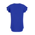thumbnail image 5 of Plus-Size-Summer-Tops for Women Women's Fashion Round Neck Ruffle Short Sleeve Solid Color Casual T-Shirt, 5 of 9