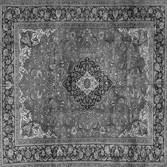 Ahgly Company Indoor Square Medallion Gray Traditional Area Rugs, 8' Square