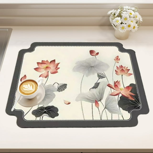 Xihbxyly Mantel Individual Antideslizante de Diatomita, de Piel Sintética, para Mesa de Centro, Fácil de Limpiar, Multiusos para Comedor o Cafetería, 40 X 50 Cm (Juego de 1)