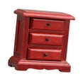 thumbnail image 2 of yotijay 1:12 Dollhouse Wooden NightStand Dollhouse Bedroom Furniture for Mini Room Scene Red Wood, 2 of 9