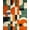 Orange, variant on ODIKA 3'x5' Machine Washable Non-Slip Area Rug, Mid Eclectic High Traffic Rug with Pad, Orange, 6180