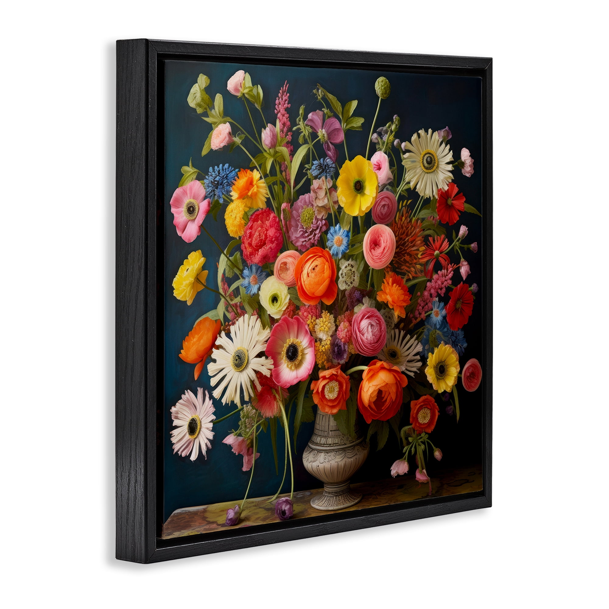 Stupell Industries Harmonious Garden Bouquet Black Framed Floater Canvas Wall Art, design by Lazar Studio