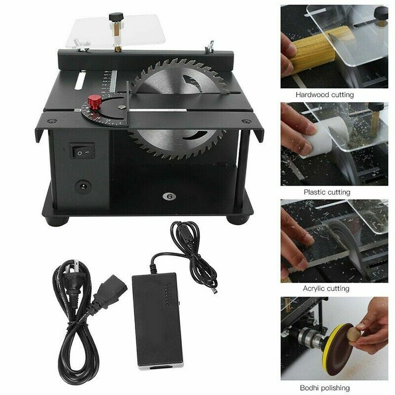 TOPCHANCES Mini Table Saw, 96W Hobby Table Saw for Woodworking, 0-90 Angle  Cutting Portable DIY Saw, Speed Adjustable Multifunctional Table Saws,  1.38in Cutting Depth Mini Precision Table Saw