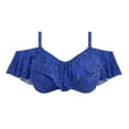 thumbnail image 3 of Elomi Pebble Cove Bardot Ruffle Underwire Bikini Top (ES801106),40H,Blue, 3 of 5