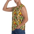 thumbnail image 3 of Lsque Kittens With Maple Leaves Print Men's Cotton Blend Sleeveless Muscle Shirts (S-3XL)- Moisture Wicking, Odor Protection, UPF 30+,3X-Large, 3 of 8