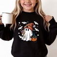 thumbnail image 5 of akafmk Girls Halloween Sweatshirt Oversized Crewneck Sweatshirts Long Sleeve Pullover Tops Graphic Hoodies Cute Fall Winter Clothes, Size 13-14 Years, 5 of 7