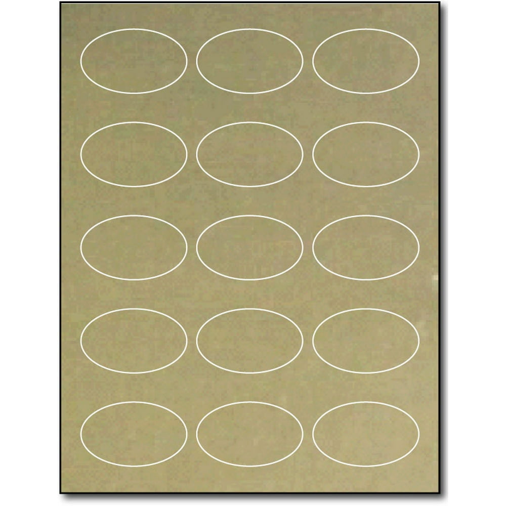 Gold Foil 1 7/16" x 2 3/8" Oval Labels for Laser Printers 10 Sheets