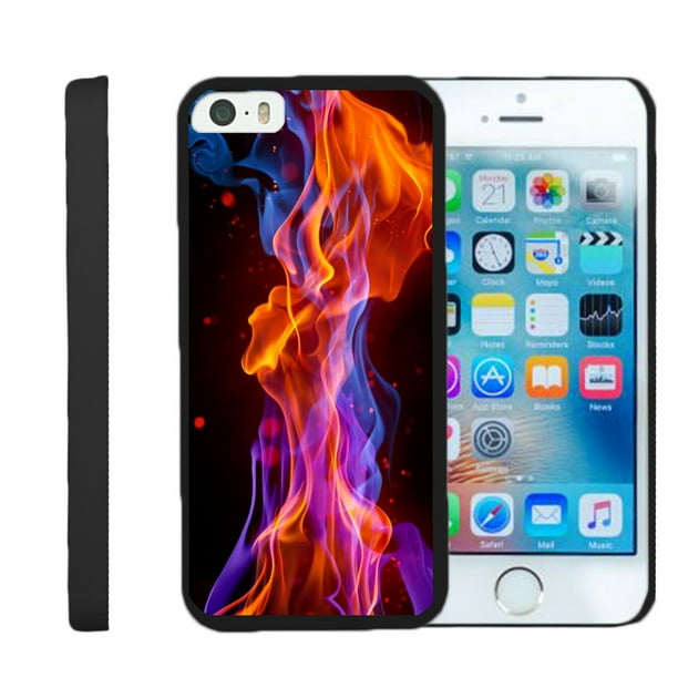 Miniturtle Apple Iphone Se Case Iphone 5 5s Black Case Snap Shell 2 Piece Design Case Perfect Fit Hard Rubberized Protector Purple Red Flames Walmart Com Walmart Com