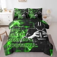 thumbnail image 1 of Erosebridal Gradient Geometry Bed in a Bag King size, Rugby Sports Bed Set, Balls Player Decor, Reversible 7pcs, 1 of 5