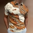 thumbnail image 2 of Marble Texture Men Zipper T-shirt Summer Casual Short Sleeve T-shirt Top, 2 of 7