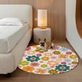 thumbnail image 2 of Vintage Boho Floral Round Area Rug 3.3Ft Washable Circle Rugs for Dining Room Table, Yellow Pink Floral Bohemia Beige Non-Slip Carpet Floor Mats Indoor Outdoor Carpet Runner Aesthetic Home Decor, 2 of 8