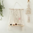 thumbnail image 4 of GROWTH TANK Bohemian Macrame Tapestry Wall Hanging Shelf Floating Shelves Craft Knitted Rope E, 4 of 9
