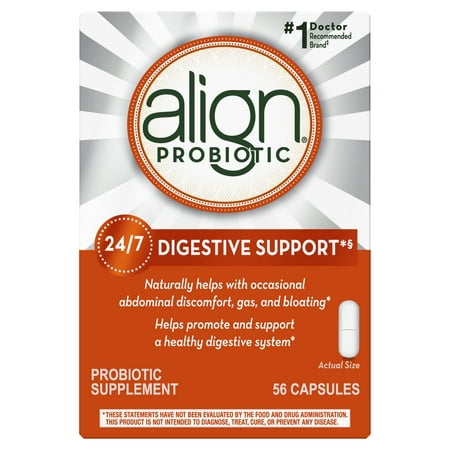 Align Probiotics, Probiotic Supplement for Daily Digestive Health, 56 capsules, #1 Recommended Probiotic by