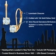 thumbnail image 2 of Gem Stone King 14K Yellow Gold Sky Blue Aquamarine Earrings for Women | 0.50 Cttw | Gemstone March Birthstone | Round 4MM, 2 of 6