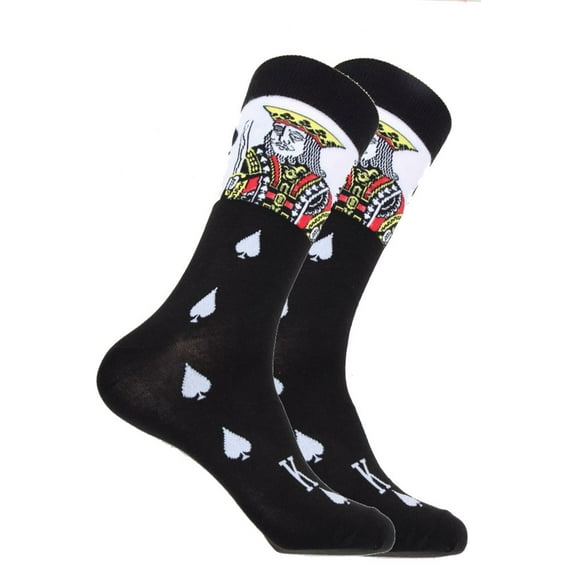 Mens Designer Novelty King of Spades Playing Cards Cotton Socks