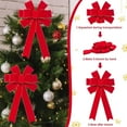 thumbnail image 3 of Pakyozj Red Bows Christmas Decorations 12”X20” Big Red Velvet Ribbon Wired Decorative Bows with Glitter Gold Edge for Tree Topper, Outdoor Indoor Wreaths Stair Fence Xmas Home Front Door Decorations, 3 of 7
