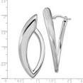 thumbnail image 2 of 925 Sterling Silver Rhodium Plated Polished and Brushed Hoop Earrings 50.2x23.9mm Wide 6.75mm Hoop Earring for Women, 2 of 2