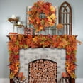 thumbnail image 5 of Event & Party Simulation Maple Leaf Rattan Harvest Festival Indoor Wall Decoration Encryption Flocking Maple Leaf Rattan Clearance! A Strip of Autumn Leaves for Outdoor Decoration, 5 of 6