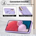 thumbnail image 5 of ELEHOLD Samsung Galaxy A13 4G Wallet Case, Flip Card Slots Magnetic Button Kickstand Function Non-Slip Wristband Crossbody Shoulder Strap for Samsung Galaxy A13 4G Fashion Leather Case,Purple, 5 of 7