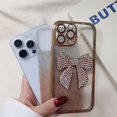 thumbnail image 6 of for iPhone 14 Pro Max Case Bling Glitter Rhinestones Diamond Bow Luxury Clear Cute Sparkly Aesthetic Phone Case with Full Camera Protector Plating Case for iPhone 14 Pro Max Gold, 6 of 14