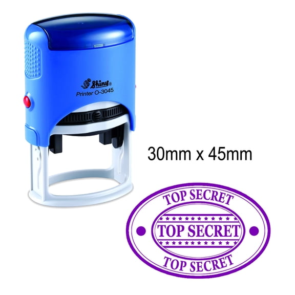TOP SECRET Personalized Text Stamp Shiny Self Inking Oval Rubber Stamps 30mm x 45mm
