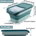 thumbnail image 4 of Contenedor para Croquetas, Caja Hermética de Almacenamiento de Comida Alimento para Mascota Perro Gato, Gran Capacidad Dispensador Plegable con Tapa Deslizante para Arroz Cereal Grano Diverso, 4 of 4
