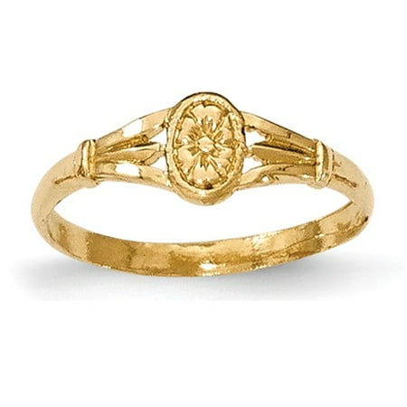 14K Yellow Gold Polished Oval Baby Ring