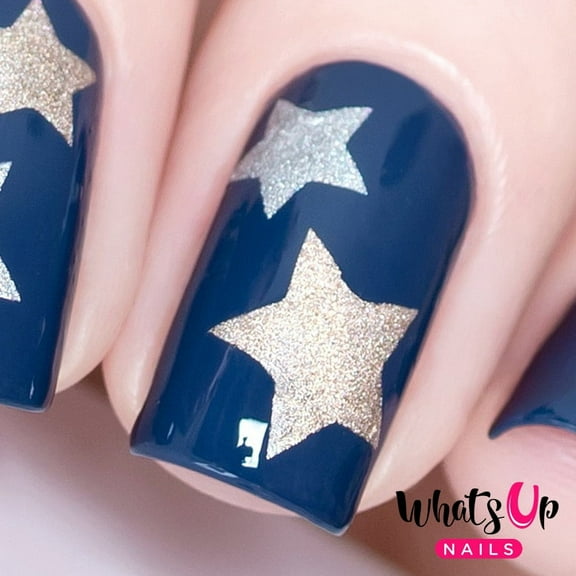 Whats Up Nails - Northern Star Vinyl Stencils Nail Art Design
