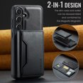 thumbnail image 2 of Detachable Wallet Compatible with Magsafe Wireless Charing for Samsung Galaxy S25 Plus Case with Card Holder Magnetic Snap, RFID Blocking Kickstand 2 in 1 Shockproof Case for Galaxy S25 Plus, Black, 2 of 9