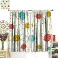 thumbnail image 2 of Modern Abstract Curtains, Geometric Line Art Minimalist Grid Print Window Treatments Drapes for Bedroom Living Room Kitchen Home 26"W x 63"L (Pack of 2), 2 of 6