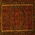 thumbnail image 1 of Ahgly Company Machine Washable Indoor Square Persian Yellow Traditional Area Rugs, 5' Square, 1 of 4