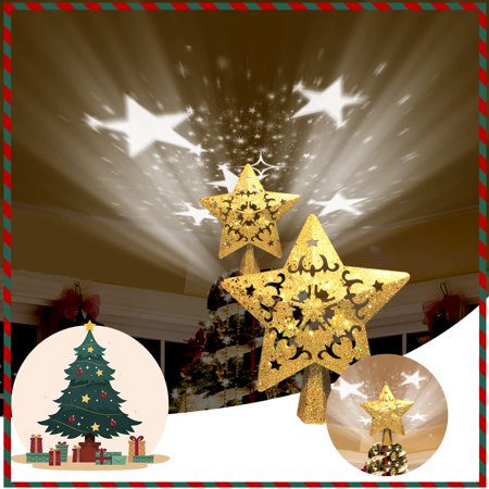 Christmas Tree Topper Lights, LED Light Up Lighted Star Christmas Top ...