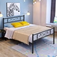 thumbnail image 6 of Lusimo Twin Bed Frame with Headboard Black 12 inch Metal Platform Bed Frame No Box Spring Needed Twin Size Easy Assembly,Black, 6 of 12
