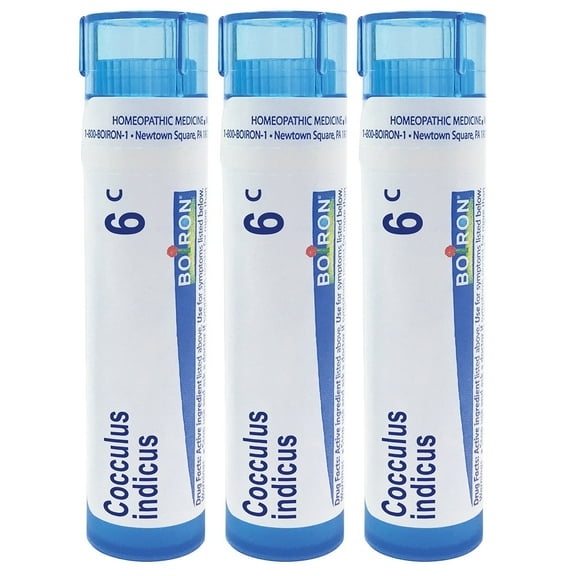 Boiron Cocculus Indicus 6C, Homeopathic Medicine for Motion Sickness With A Need To Lie Down, 3 x Count (3 x 80 Pellets)
