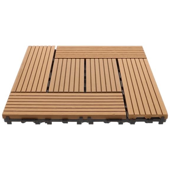 BESTYASH Weather-Resistant Coffee Interlocking Patio Tiles Plastic for Balcony and Porch